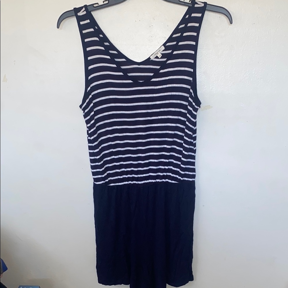 Maurices Navy and White Striped Romper